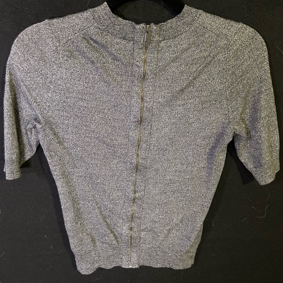 Merino  wool sweater short sleeve knit zipper knit - Picture 2 of 6